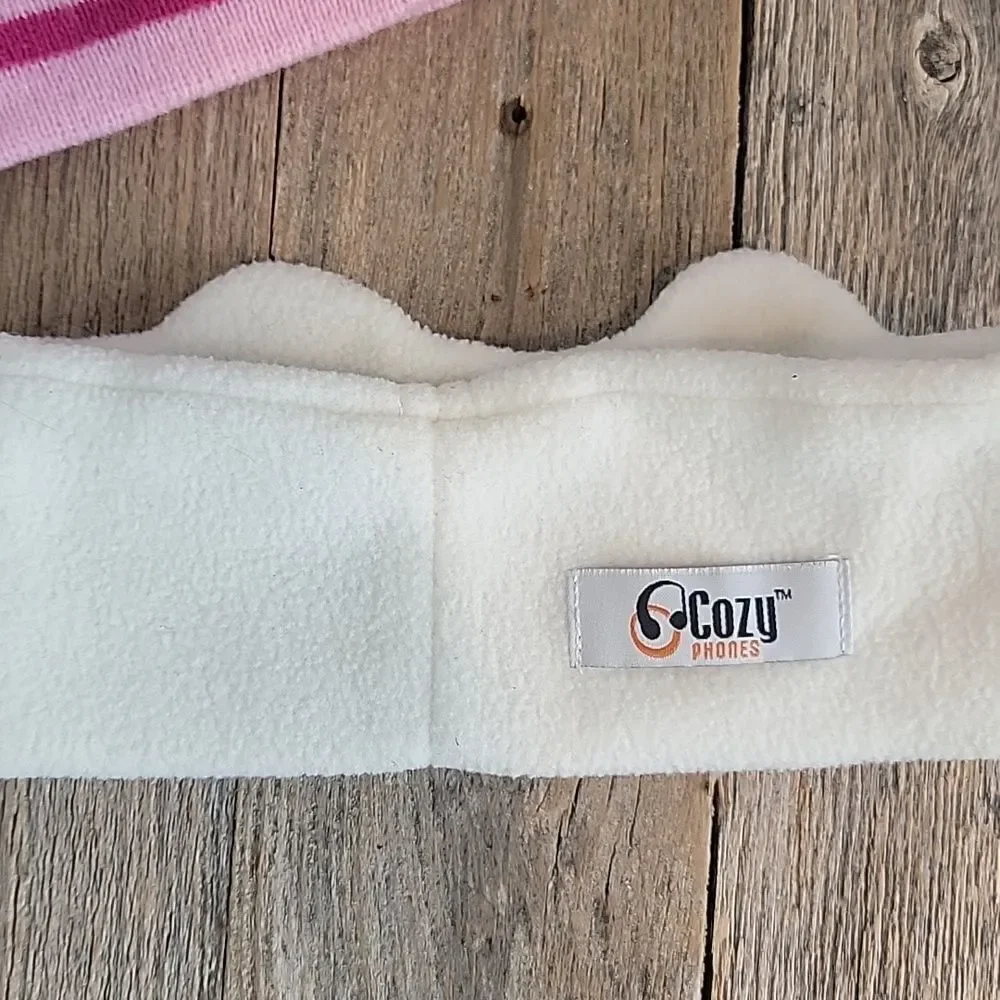 Girls kitten winter beanie with extra panda earwarmer